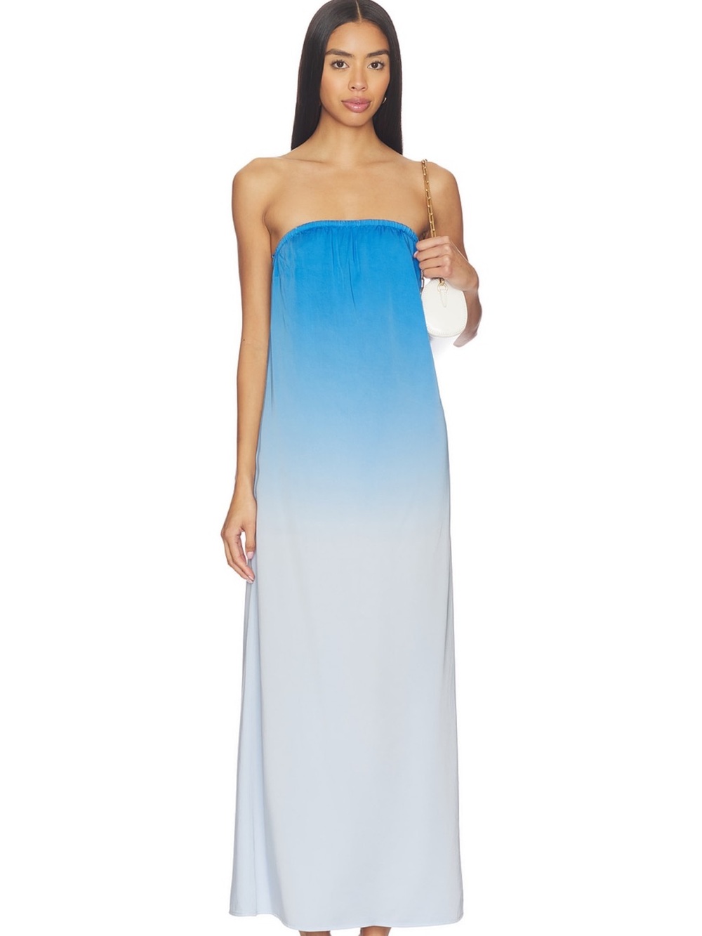 LNA Ekana Dip Dye Dress in Biarritz Blue Dip Dye